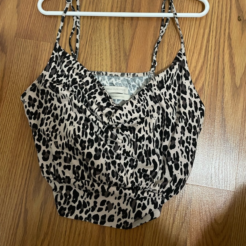 Urban outfitters cheetah print crop top, with adjustable straps size XS.